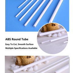 White ABS Round Hollow Tube 2mm-8mm Styrene Plastic Pipe DIY Model Crafts 250mm