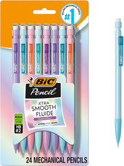 24 Count 0.7mm Xtra Smooth Pastel Mechanical Pencils No.2 Lead for School Office