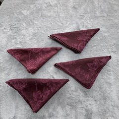 Ralph Lauren Home 18 In Burgundy Jacquard Floral Dinner Napkin Polycotton