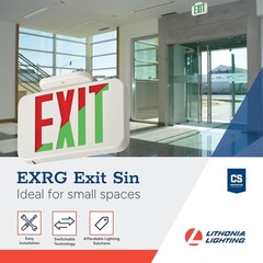 LED Exit Sign Single Sided Switchable Red Green Emergency Backup Wall Mount
