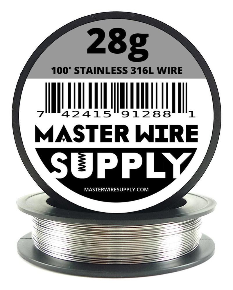MWS – Stainless Steel 316L – 100 ft – 28 Gauge – Round Wire