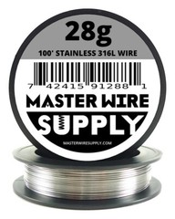 MWS – Stainless Steel 316L – 100 ft – 28 Gauge – Round Wire