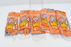 6 Pairs Marigold Industrial Orange Gloves Size Medium