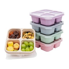 Rngwaper 5 Pack Bento Lunch Box4 Compartment Snack Containersdivided Bento