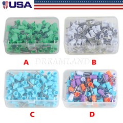 100 X Dental Polishing Polish Cups Prophy Cup Latch Type Brush Rubber Soft/Firm