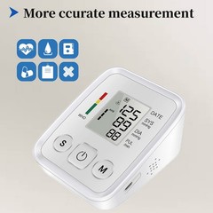 Digital Arm Blood Pressure Monitor Voice Reading BP Cuff Meter Tester Machine