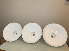 Lot of 3 NOS Abolite Industrial 14” WHITE light Shades