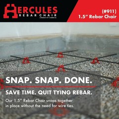 Hercules Plastic 1-1/2″ Rebar Chair – (50 Count) Superior Strength 1.5″, Red