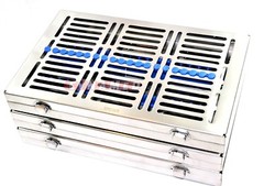 5GERMAN DENTAL AUTOCLAVE STERILIZATION CASSETTE TRAY INSTRUMENT 11.25X7.25X1.25″