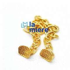 LA MIERE 2PCS Golden Traction Lingual Button Chain Eyelet Rectangular,