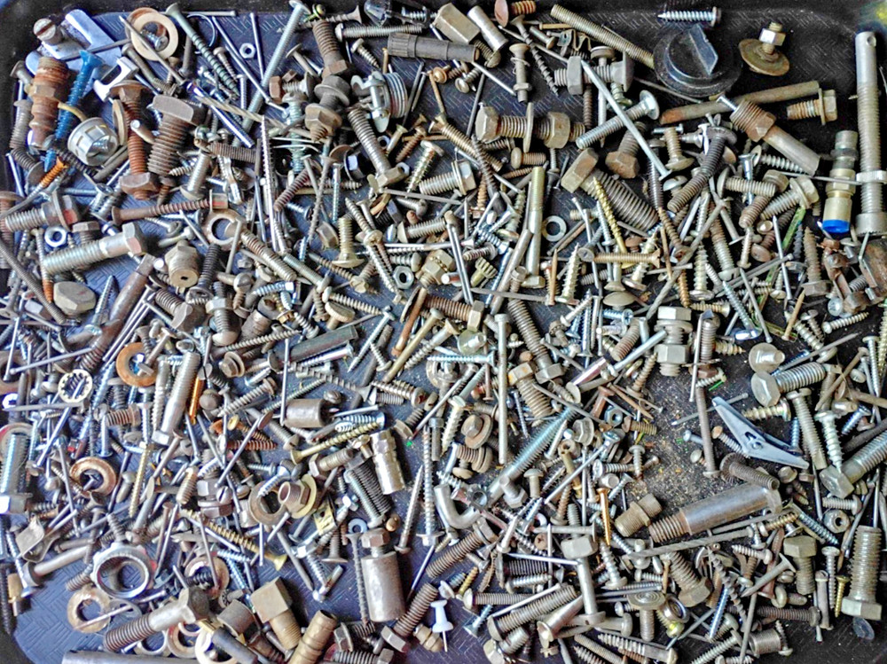 Bulk Assorted Loose BOLTS SCREWS NAILS junk drawer hardware lot 6 POUNDS