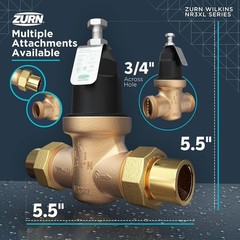 Zurn 34-NR3XLDU 3/4″ Pressure Reducing Valve Double Union FNPT