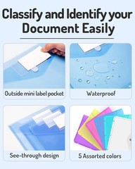 5 Pack Binder Pocket Super Heavyweight Plastic Folders With Pockets Letter Size
