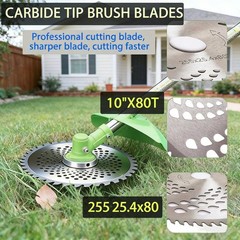 10″ x 80T Carbide Tipped Blades,2Pack 80 Tooth Brush Cutter Blade for Weed Ea…