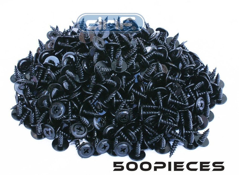 (500 PACK) PHILLIPS WAFER HEAD SCREWS TWINFAST THREAD BLACK PHOSPHATE #8 X 1/2″