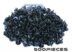 (500 PACK) PHILLIPS WAFER HEAD SCREWS TWINFAST THREAD BLACK PHOSPHATE #8 X 1/2″