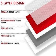 DOT-C2 Reflective Tape 2 inch x 30 FT Waterproof Red/White Adhesive Conspicui…