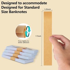 Kraft-200 Pcs Money Bands for Cash, Self-Adhesive Currency Straps for Bills t…