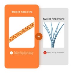 White Mason Line String 600 Feet #18 Braided Nylon Twine 600FT,