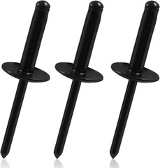 50pcs Black Aluminum Tri Fold Exploding Pop Rivets 3/16 Large Flange Large Head