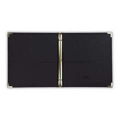 Samsill Classic Collection Leather 3 Ring Binder, Executive 0.5 Inch, Black