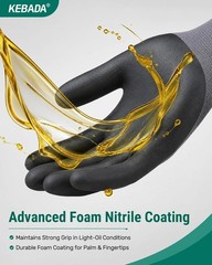 Lightweight 12-Pair Foam Nitrile Coated Work Gloves – Superior Comfortable Grip