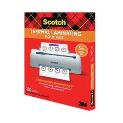 Scotch TP5854100 5 mil 8-1/2″ x 11″ Thermal Laminating Pouches (100/Pack) New