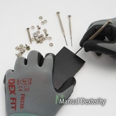 Durable & Breathable Nylon Nitrile Work Gloves FN320, Firm Grip, Medium Size