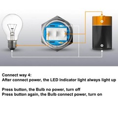 19mm LED Push Button Power Switch Latching w/ Wire Socket Harness 2/4/6/8/10Pcs