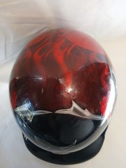 Fibre-Metal FMX Fiber Glass Cap Hard Hat Red/Black Flames/Skulls Type 1 E G & C