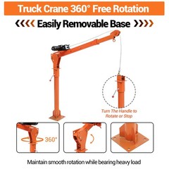 ✨1100 lbs Pickup Truck Hoist Crane w/Electric Winch Folding Truck Mounted Crane
