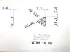 ISCAR 16IRM 16 UN IC908 – threading inserts -#5901580 – (2) pieces – NOS