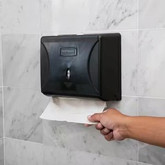 Wall Mounted Black Paper Towel Tri-Fold Towel Dispenser With Easy Installation