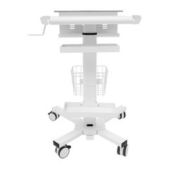 Medical Laptop Workstation Cart With Scanner Holder Storage For Hospital Clinic