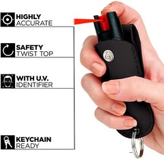 Pepper Spray Maximum Strength Leather Case Self Defense Security Multi PK