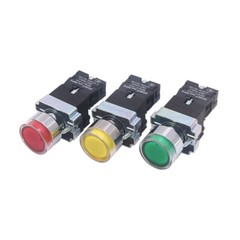 22mm Push Switch Button Momentary Metal LED Self-Reset 24V/220V Illuminated