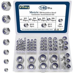 Heavy-Duty 140PCS Locknut Kit: Corrosion Resistant with Nylon Insert Technology