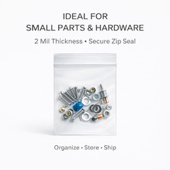 Clear Zip Seal Plastic Bags 2 Mil Heavy Duty Poly Reclosable Zipper Top Lock 2ML