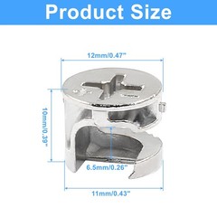 Litoexpe 12 x 10 mm Cam Lock Nut 20 Pcs, Joint Connector 12x10mm-20 Pcs