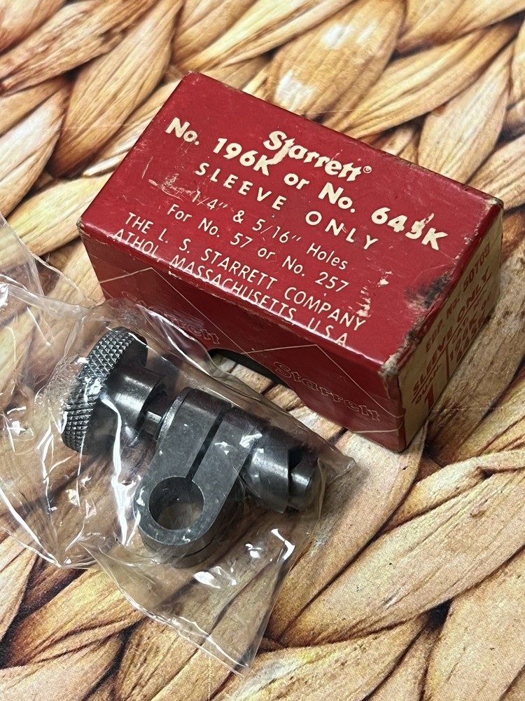 NOS Starrett 645K Sleeve Snug 5/16″ Post Hole & 1/4″ Gripping Hole