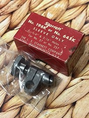 NOS Starrett 645K Sleeve Snug 5/16″ Post Hole & 1/4″ Gripping Hole
