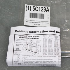 Mason Floor-Mount Vibration Isolator 5C129, Spring, 230 to 310 lb, 3/8″ Stud