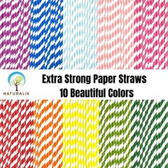Naturalik 1000 Pack Multicolor Extra Durable Paper Straws Biodegradable –