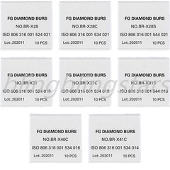 10 Pcs/Box Dental Surgical Round Ball Standard Grit FG Diamond Burs Long 25mm