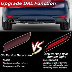 Full LED Rear Bumper Reflector Lights Compatible with 2018-2023 Toyota Camry …