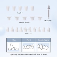 20pcs Dental Composite Finishing Polishing Cup Point Inverted Cone Mendrel Kit