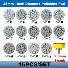 MiJunHD 1inch 25mm Mini Diamond Polishing Pad Set, 14PCS Different Grit 50#10…