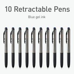 Pentonic GR-T Retractable Gel Pens, 10 Count, Blue Ink, 0.7 mm 10
