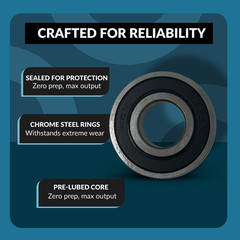 (4) 6203-2RS Premium Rubber Seal Ball Bearing C3 EMQ, 17x40x12, 6203 2RS 6203rs