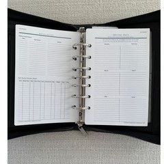 Franklin Covey Leather Planner Binder 7 Ring Retractable Handles Black 8 x 10
